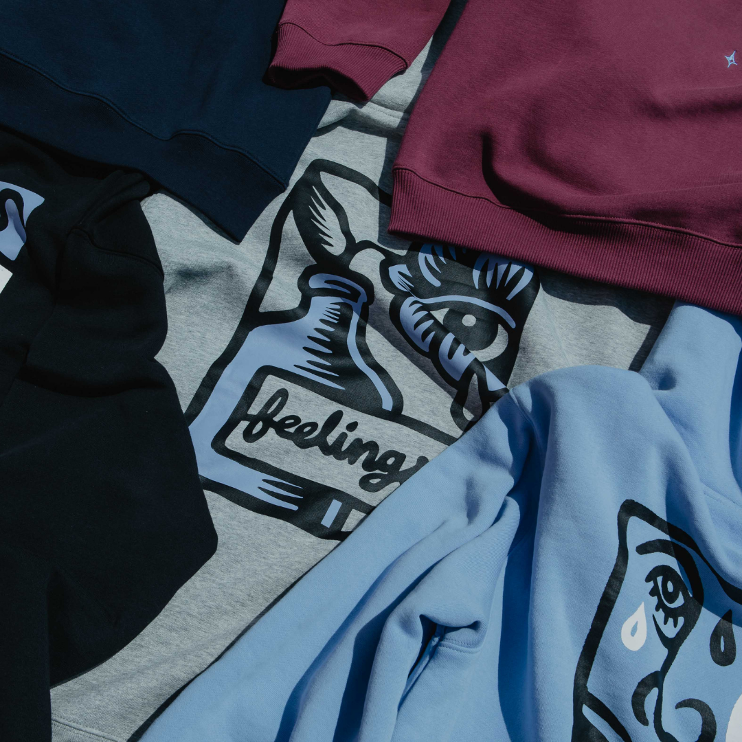 Sweat à Capuche Fleur Gris Chiné