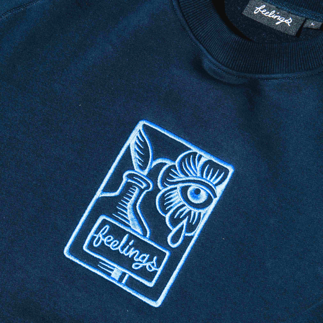 Sweatshirt à col rond épais Brea Marine