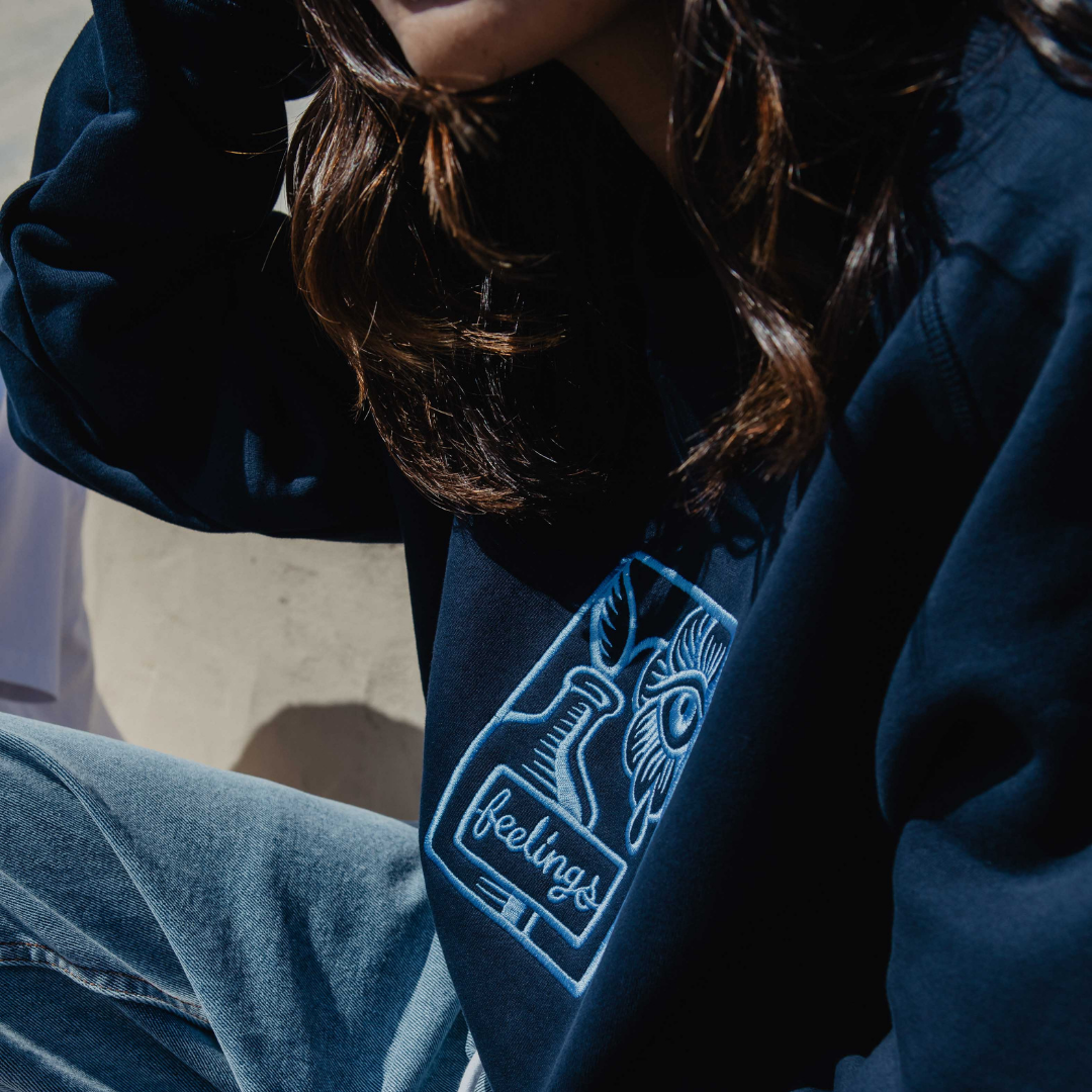 Sweatshirt à col rond épais Brea Marine