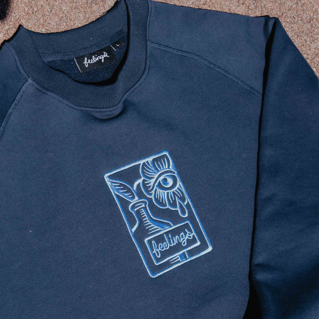 Sweatshirt à col rond épais Brea Marine